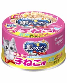 ユニ・チャーム 銀のスプーン缶 子猫用お魚とささみミックス 70g 