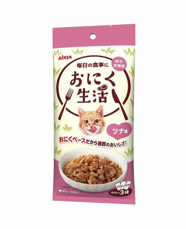 アイシア おにく生活 ツナ味 60g×3G（4571104717454）｜猫フード・おやつ（猫フード・おやつ）｜ペット総合通販サイト  ペテモオンラインストア「しあわせも、たいへんも、ずっと、いっしょに。」