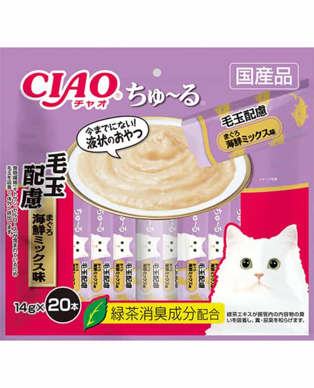 いなば ＣＩＡＯちゅ～る 毛玉配慮 まぐろ 海鮮ミックス味 ２０本入り