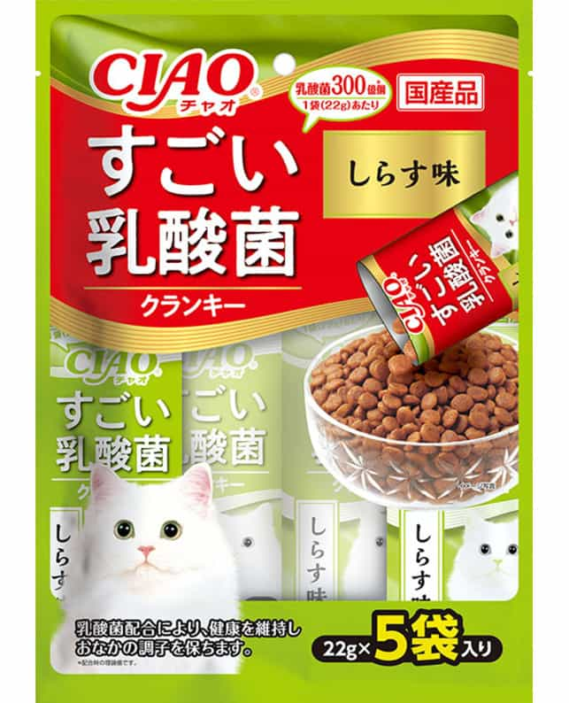 いなば すごい乳酸菌クランキー しらす味 22g 5袋 猫フード おやつ 猫フード おやつ ペット総合通販サイト ペテモオンラインストア しあわせも たいへんも ずっと いっしょに