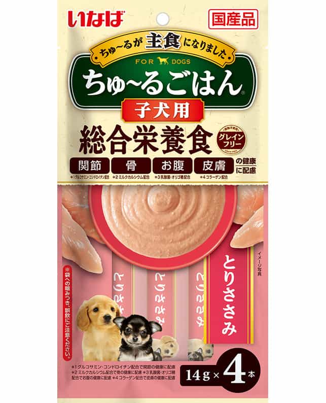 いなば ちゅーるごはん 子犬用 とりささみ 犬フード おやつ 犬フード おやつ ペット総合通販サイト ペテモオンラインストア しあわせも たいへんも ずっと いっしょに