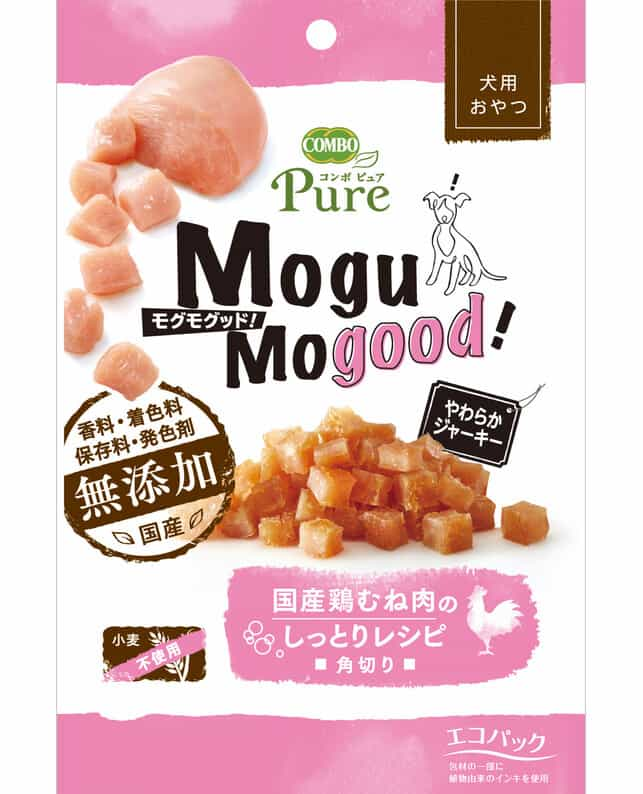 日本ペットフード コンボ ピュア ドッグ モグモグッド！ 国産鶏むね肉のしっとりレシピ 角切り 50ｇ（4902112032787）｜犬フード ・おやつ（犬フード・おやつ）｜ペット総合通販サイト ペテモオンラインストア「しあわせも、たいへんも、ずっと、いっしょに。」