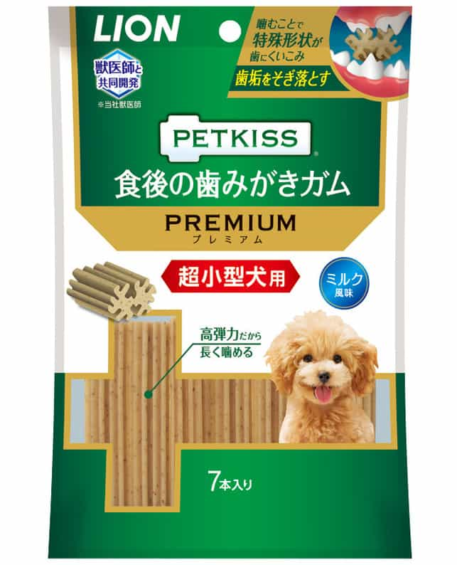 ライオン Petkiss 食後の歯みがきガム プレミアム 超小型犬用 7本 犬フード おやつ 犬フード おやつ ペット総合通販サイト ペテモオンラインストア しあわせも たいへんも ずっと いっしょに