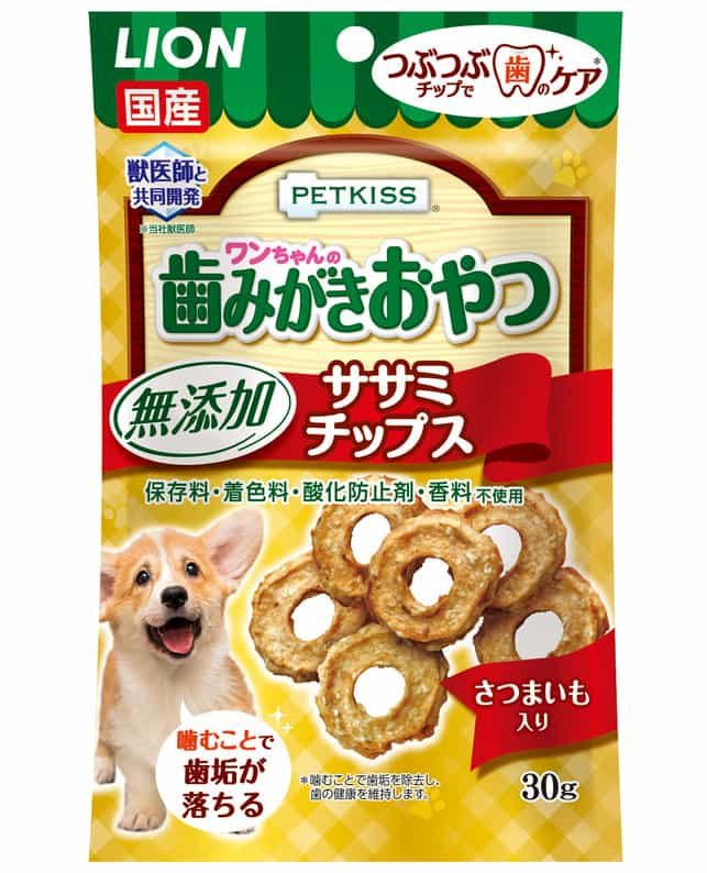 ライオン Petkiss ワンちゃんの歯みがきおやつ無添加ササミチップス 30g 犬フード おやつ 犬フード おやつ ペット総合通販サイト ペテモオンラインストア しあわせも たいへんも ずっと いっしょに