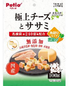 ペティオ 極上チーズとササミ 角切りタイプ 野菜入り 100g