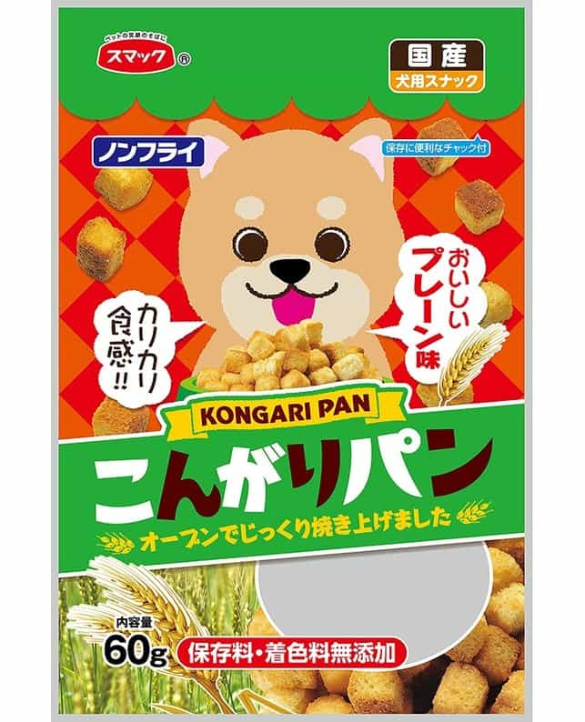 スマック こんがりパン プレーン味 60ｇ（4970022012380）｜犬フード・おやつ（犬フード・おやつ）｜ペット総合通販サイト  ペテモオンラインストア「しあわせも、たいへんも、ずっと、いっしょに。」