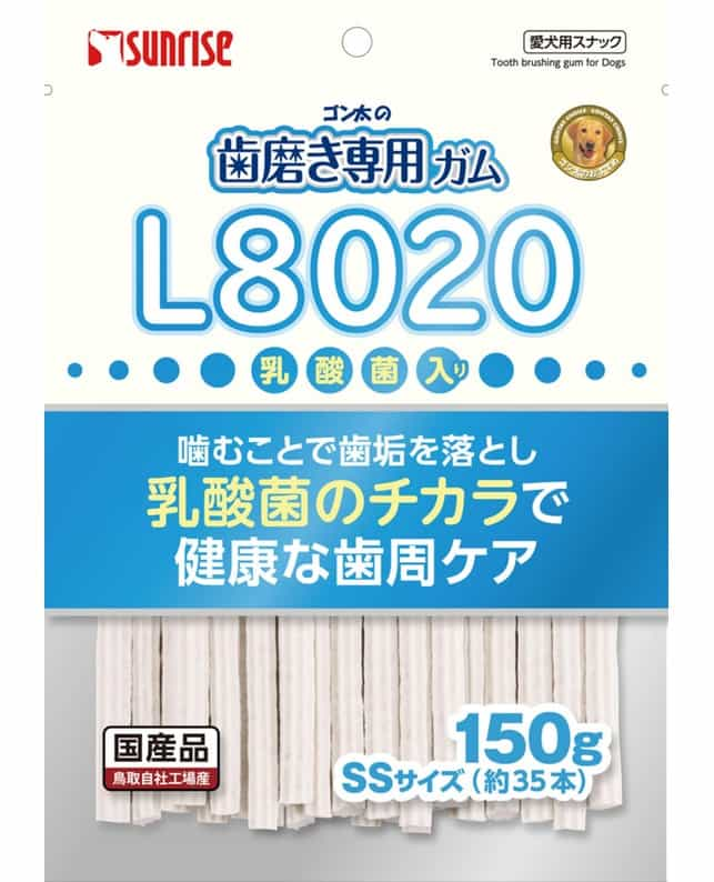 サンライズ ゴン太の歯磨き専用ガムSSサイズ L8020乳酸菌入り 150g