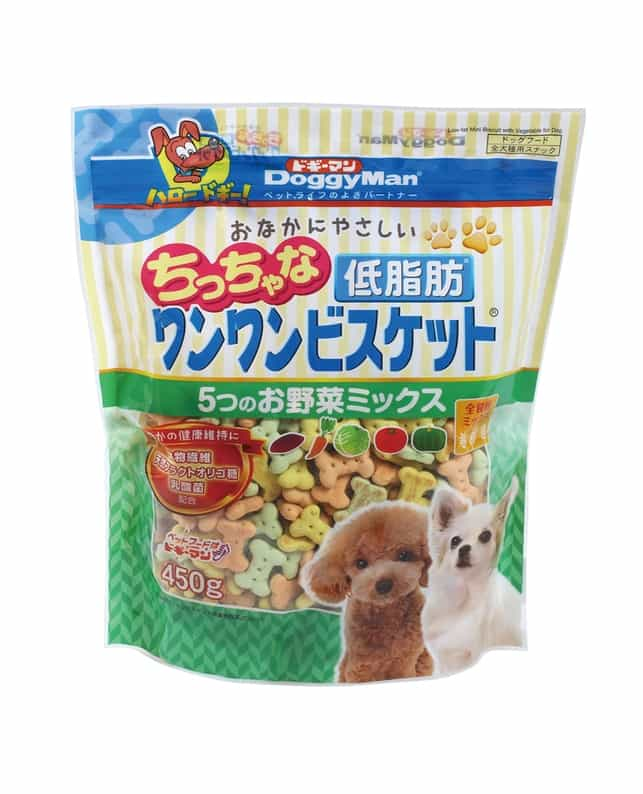 ドギーマンハヤシ おなかにやさしいちっちゃな低脂肪ﾜﾝﾜﾝﾋﾞｽｹｯﾄ 5つのお野菜ﾐｯｸｽ  450g（4976555820249）｜犬フード・おやつ（犬フード・おやつ）｜ペット総合通販サイト  ペテモオンラインストア「しあわせも、たいへんも、ずっと、いっしょに。」