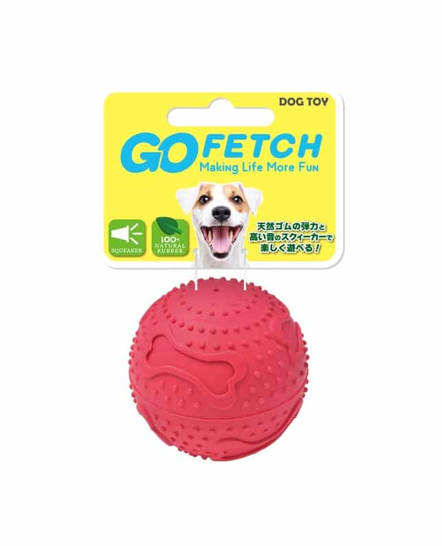 プラッツ GO FETCH ボーンプリントボール S レッド（4979007753201）｜犬用品（犬用品）｜ペット総合通販サイト  ペテモオンラインストア「しあわせも、たいへんも、ずっと、いっしょに。」